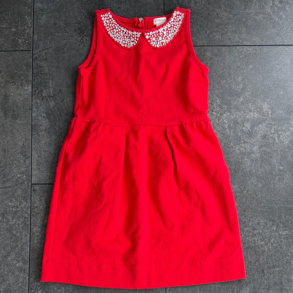 Red Crewcuts Kids Dress with Gem Stone Collar